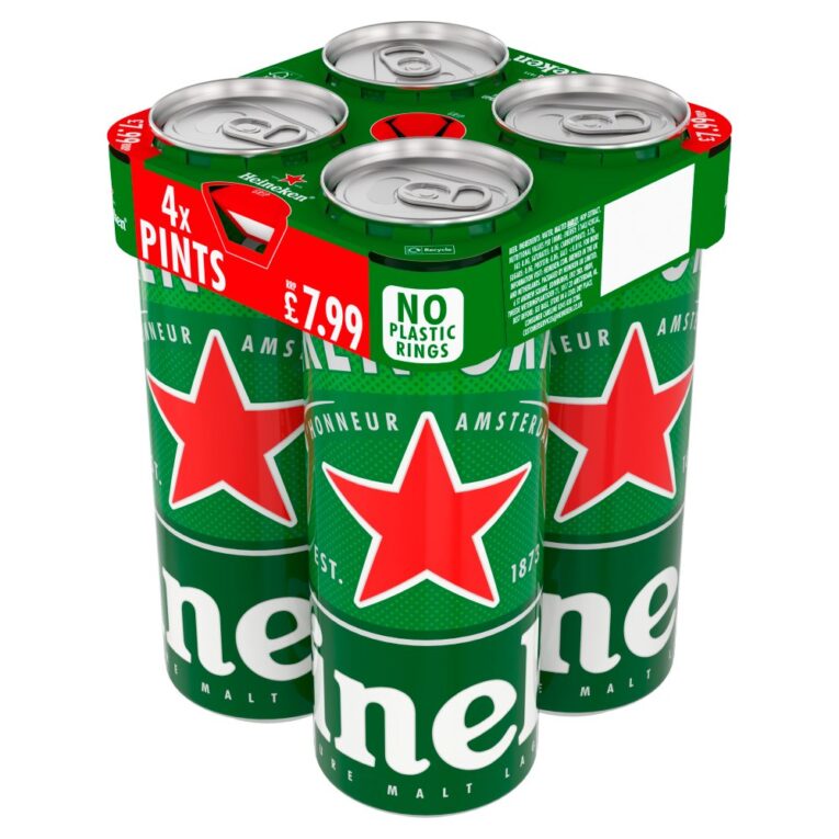 Heineken Original Premium Lager Beer Can 4 X 568ml