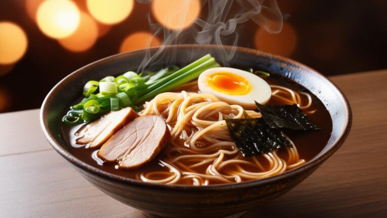 Japanese Ramen (Shoyu Ramen) – A soy sauce-based noodle soup.