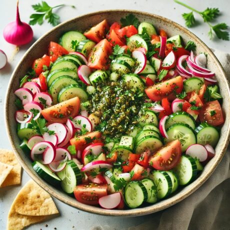 Lebanese Fattoush Salad – A fresh salad with toasted pita and sumac dressing