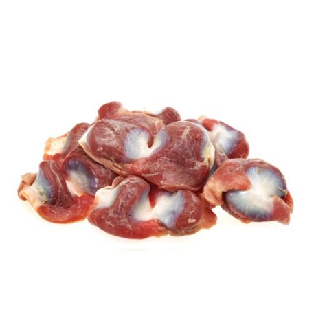 fresh frozen chicken gizzards, ready for cooking traditional dishes