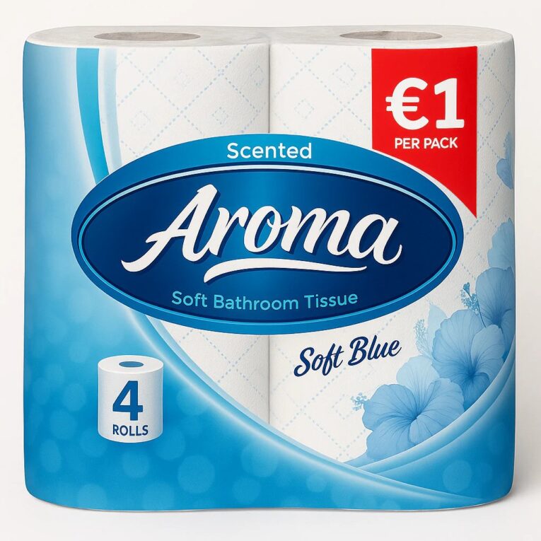 Aroma Scented Soft Blue Toilet Roll 4 Pack