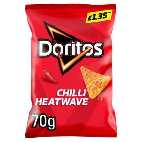 Doritos Chilli Heatwave Tortilla Chips Sharing Bag 70g pack.