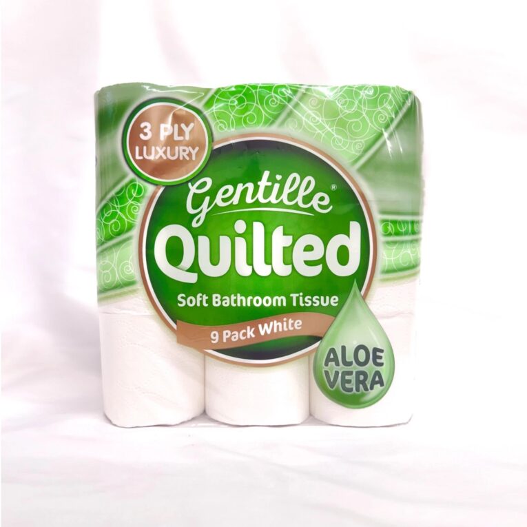 Gentille Quilted 3ply Aloe Vera Toilet Roll 9 Pack