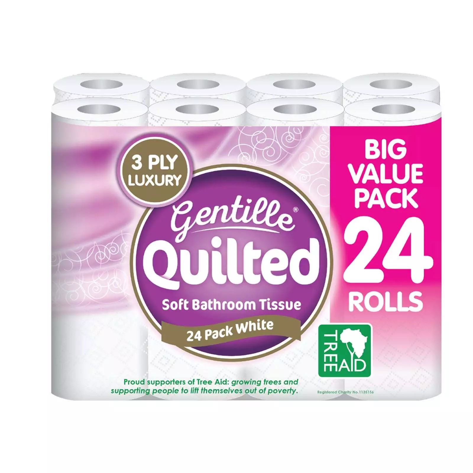 Gentille Quilted 3ply Toilet Roll 24 Pack