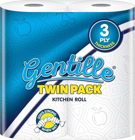 Gentille Twin Pack 3ply Kitchen Roll 2 Pack