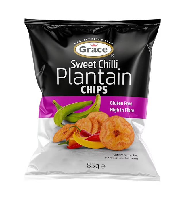 Grace Foods Sweet Chilli Plantain Chips 85g X 9 Case