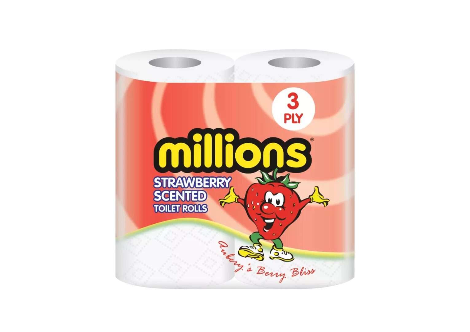 Millions Strawberry Scented 3 Ply Toilet Rolls – 4 Pack
