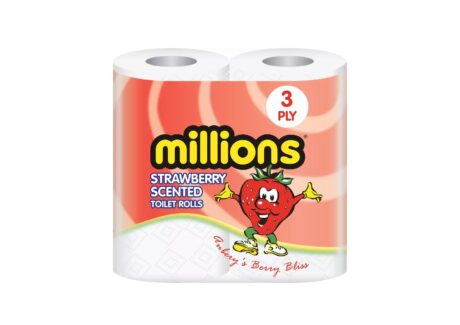 Millions Strawberry Scented 3 Ply Toilet Rolls – 4 Pack