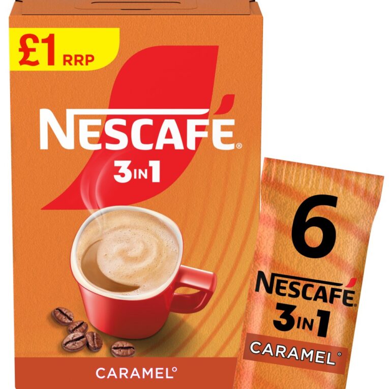 Nescafe 3 in 1 Caramel Instant Coffee Sachets 16g x 6 Case
