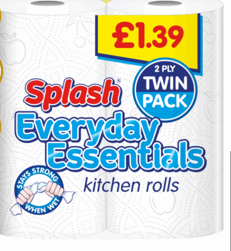 Splash Jumbo Everyday Essential Kitchen Roll 2 Pack