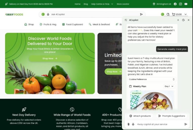 4Copilot - 4way Food's Flagship AI Supermarket for British and World Foods