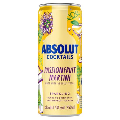 Absolut Cocktails PassionFruit Martini Vodka Drink 25cl – Ready‑to‑Drink Sparkling Cocktail Can