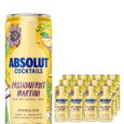 Absolut Cocktails PassionFruit Martini Vodka Drink 25cl x12 – Ready‑to‑Drink Sparkling Cocktail Can