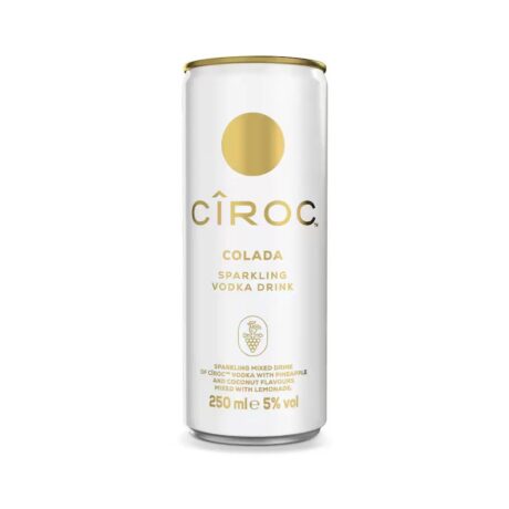 Cîroc Colada Ready to Drink Cocktail Can 250ml × 12 – Premium Vodka with Coconut & Pineapple
