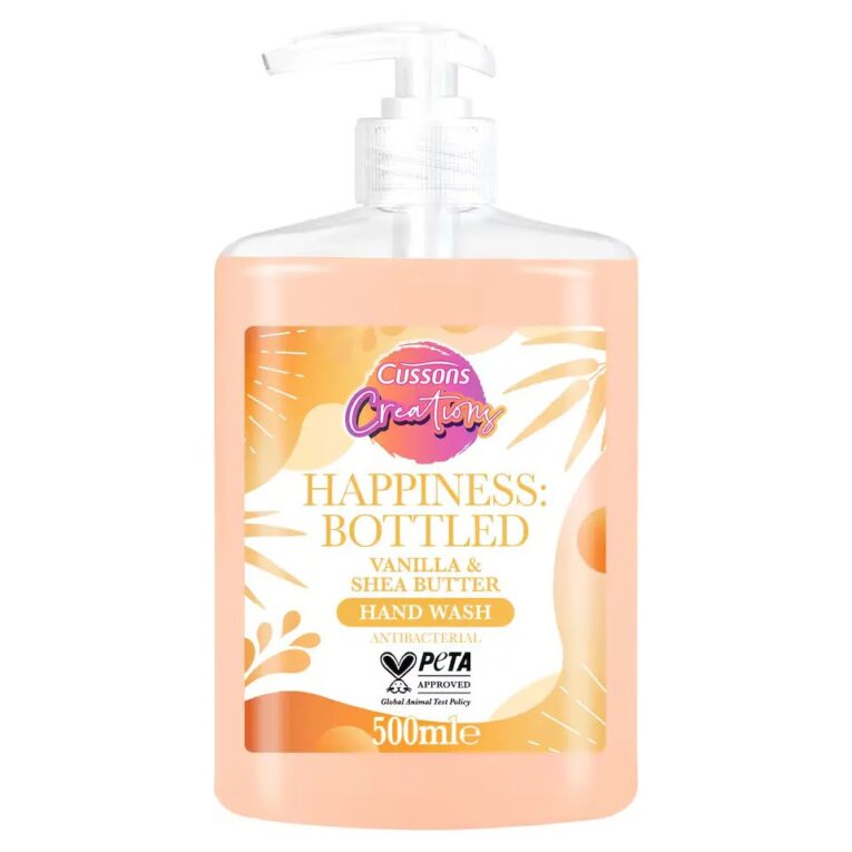 Cussons Creations Vanilla & Shea Butter Antibacterial Hand Wash 500 ml – pump bottle with warm vanilla and shea scent