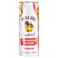 Malibu Cocktail Strawberry Daiquiri Sparkling 250ml x12 – Fruity ready-to-drink cocktail with strawberries, lime, and white rum