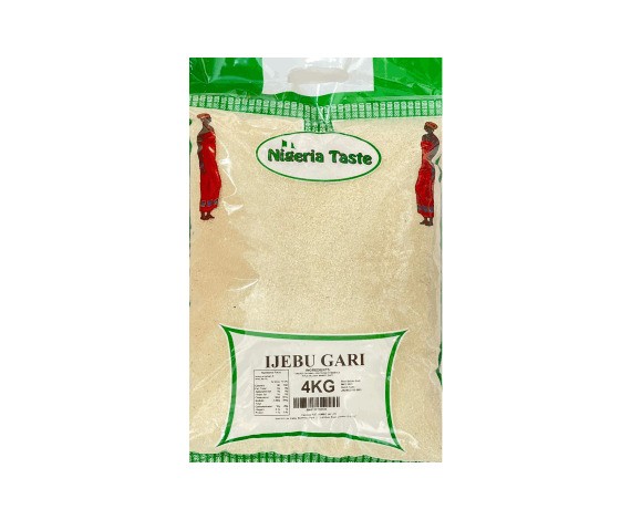 Nigerian Taste Ijebu Gari 4kg pack – Authentic sour cassava flakes from Nigeria for drinking and eba