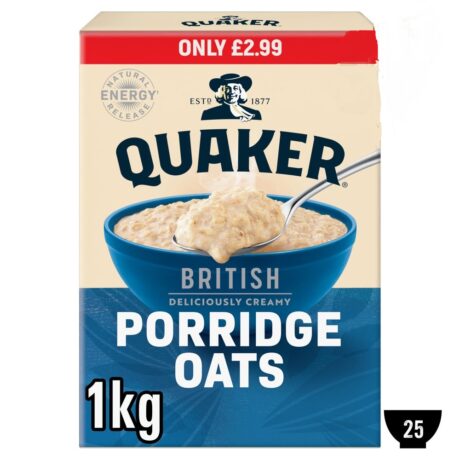 Quaker British Porridge Rolled Oats Cereal 1kg