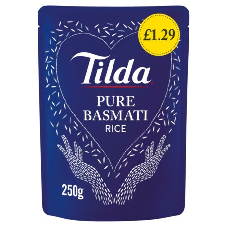 Tilda Classics Pure Basmati Rice 250g ready-to-heat pouch front packaging