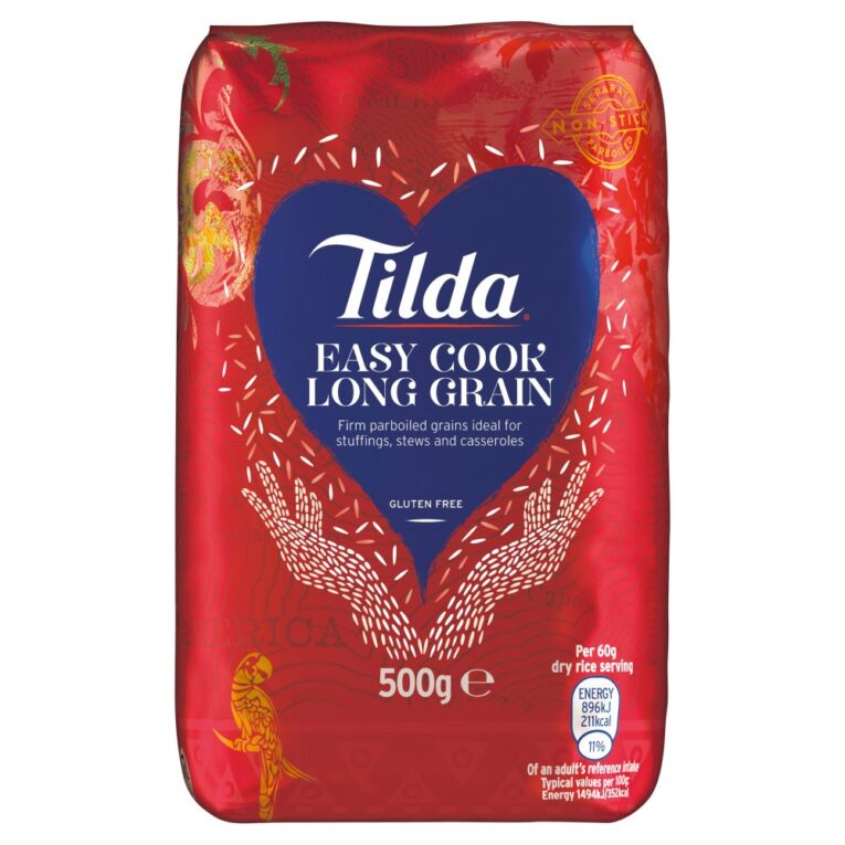 Tilda Easy Cook Long Grain Rice 500g pack front packaging