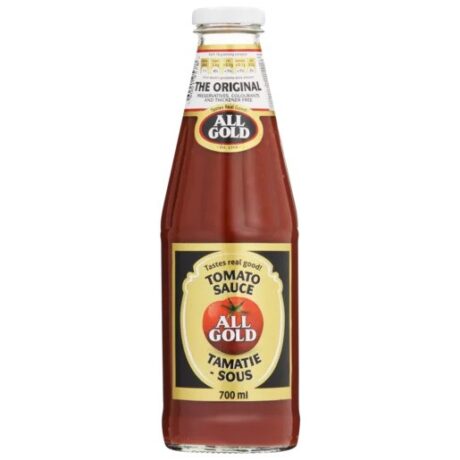 All Gold Tomato Ketchup 700 ml squeeze bottle – South Africa’s favourite thick and rich tomato sauce