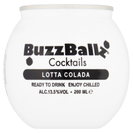 BuzzBallz Lotta Colada Cocktails 200 ml × 12 – ready-to-drink piña colada with rum, pineapple & coconut