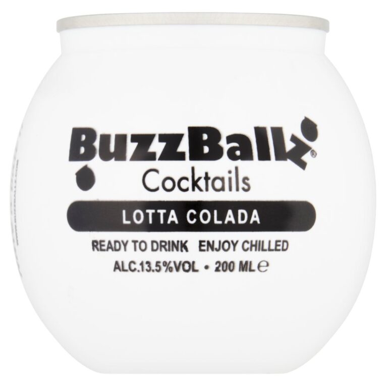 BuzzBallz Lotta Colada Cocktails 200 ml × 12 – ready-to-drink piña colada with rum, pineapple & coconut