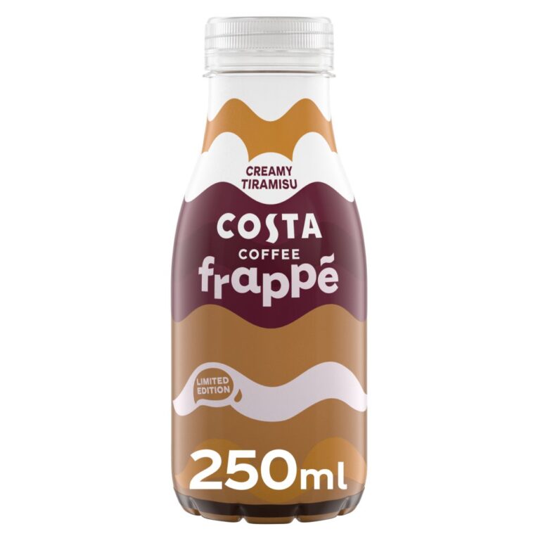 Costa Coffee Frappe Creamy Tiramisu Iced Coffee 250ml x12 multipack – limited edition ready-to-drink coffee UK