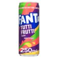 Fanta Tutti Frutti Zero Sugar 250ml x24 multipack slim cans – refreshing sugar-free tropical fizzy drink UK