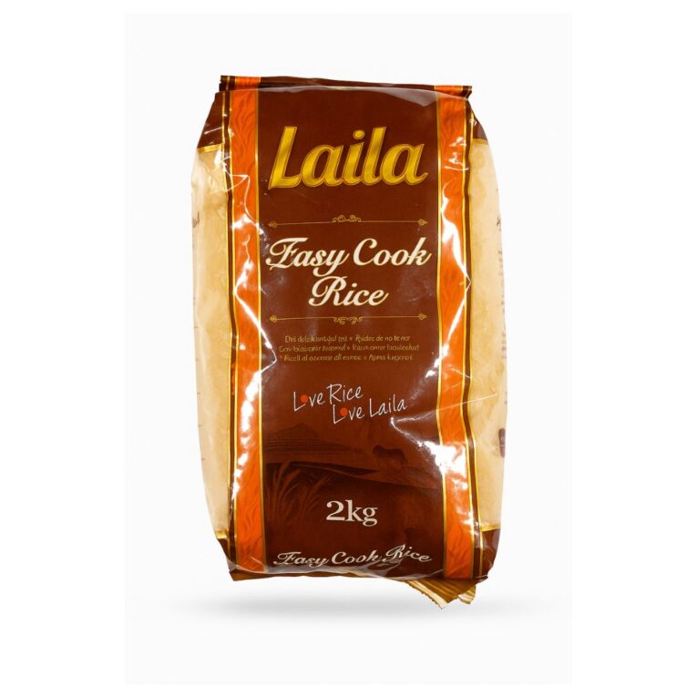 Laila Easy Cook Rice 2kg bag – premium parboiled long grain rice for fluffy, easy-cook meals from 4 Way Foods UK