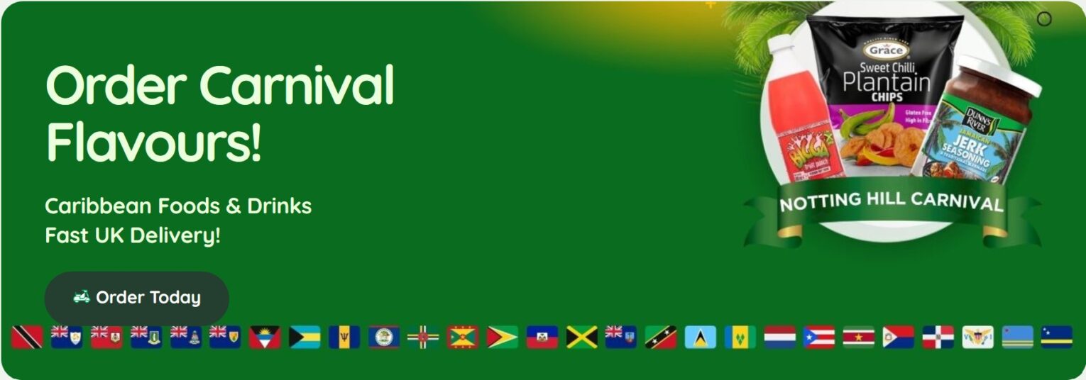 Top 10 Caribbean Carnival Foods and Drinks You Must Try in the UK 1 Notting Hill Carnival 2025 - Caribbean Carnival Foods and Drinks | Jerk, Rice and Peas, Wray and Nephew, Supermalt and More