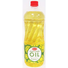 Bottle of B/In Sunflower Oil 2ltr with golden oil and screw cap—ideal for frying, baking, and everyday cooking in home and commercial kitchens.
