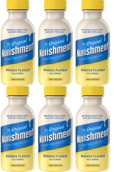 Best Ways to Enjoy Nurishment: Recipes, Pairings and Creative Ideas 3 Six-pack of Nurishment Banana Flavour Milk Drink bottles (330ml), chilled and ready to enjoy, ideal for athletes, busy professionals, and nutritious snacking.