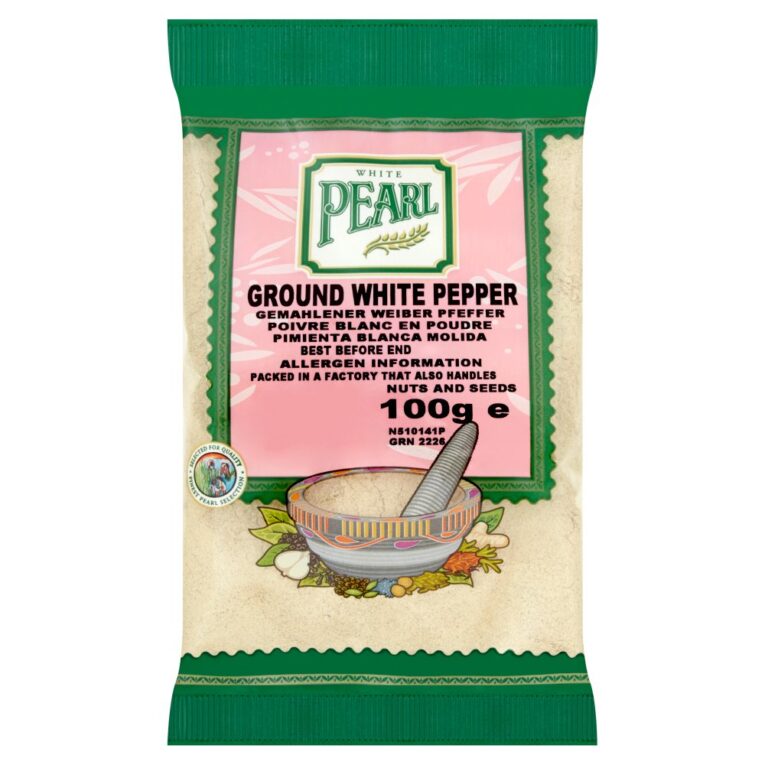White Pearl Ground White Pepper 100g – Premium spice in heat-sealed pack, perfect for soups, sauces, and world cooking.