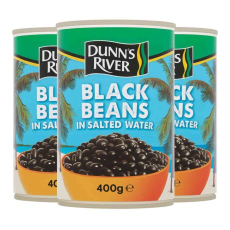 Dunn’s River Black Beans 400g x3 pack – vegan, halal-friendly Caribbean and Latin cooking beans rich in protein and fibre.