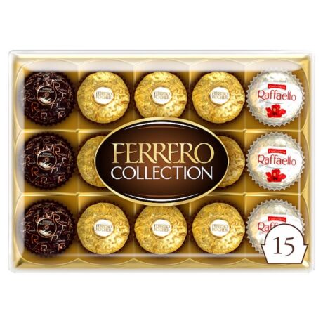 Ferrero Collection Gift Box 15 Pieces 172g – Assorted Ferrero Rocher, Raffaello and Rondnoir chocolates