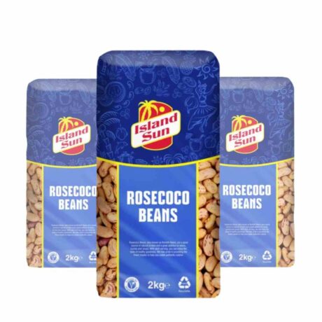 Island Sun Rosecoco Beans 2kg x3 pack – premium dried Borlotti beans for stews, soups, and global dishes
