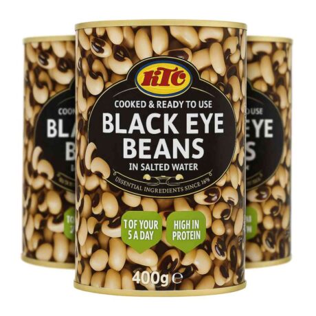 KTC Black Eye Beans 400g x3 Case – High Protein Vegan Legume
