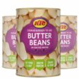 KTC Butter Beans 400g x3 Case – Soft and Creamy Butter Beans in Brine, High in Protein and Fibre, Vegan and Vegetarian Friendly, Available at 4 Way Foods UK