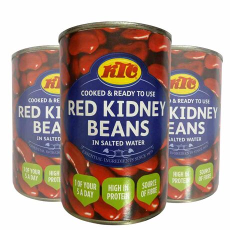 KTC Red Kidney Beans 400g x3 Case – Premium Quality Beans in Brine, High in Protein and Fibre, Vegan and Vegetarian Friendly, Available at 4 Way Foods UK