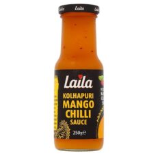 Small Ingredients, Big Flavour: Everyday Seasonings and Sauces That Transform Your Cooking 17 Laila Kolhapuri Mango Chilli Sauce 250g glass bottle with red chilli and mango label