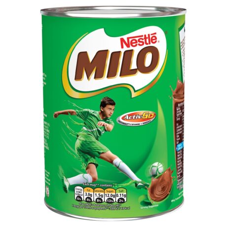 Nestlé Milo Instant Malt Chocolate Powder 400g tin – energy-boosting malt drink mix for hot or cold chocolate beverages – 4Way Foods UK