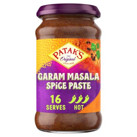 Patak’s Garam Masala Spice Paste 283g jar – Indian spice paste for curries, available online at 4Way Foods UK
