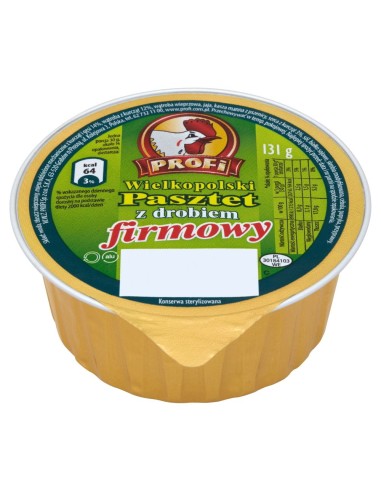 Profi Pasztet Firmowy 131g tin — Polish pork and chicken pâté spread