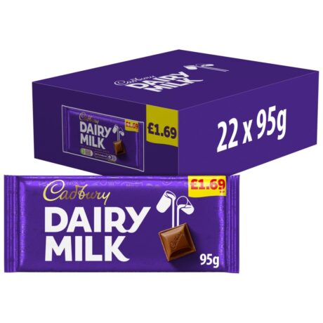 Cadbury Dairy Milk Chocolate Bar 95g x22 bulk case