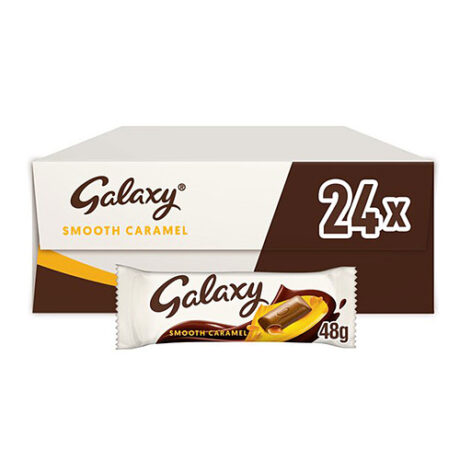 Galaxy Smooth Milk Chocolate Caramel Bars – 48g x24 multipack set.
