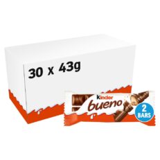 Kinder Bueno Milk Chocolate & Hazelnut Twin Bars 43g x30 multipack – individually wrapped chocolate fingers”