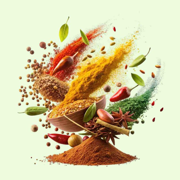 Festive seasoning hamper with curry powders and spice blends, Christmas gift box world food spices UK.