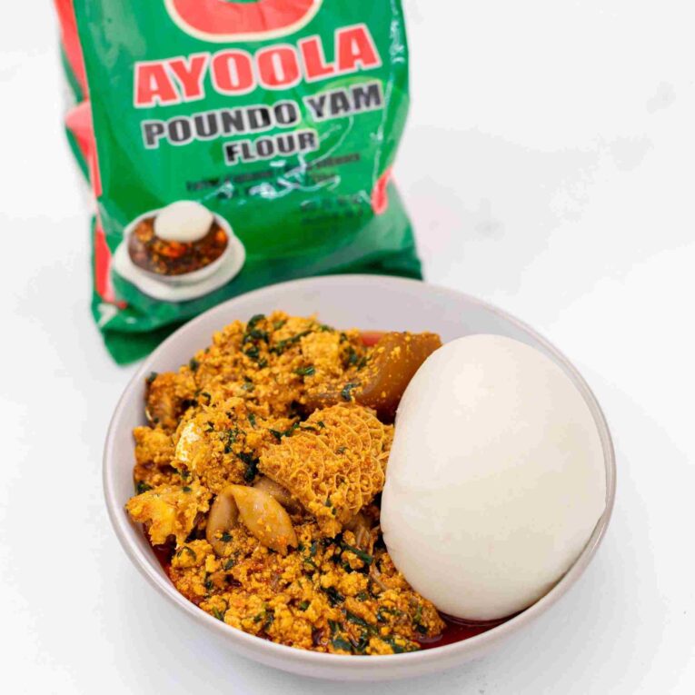 Ayoola Nigerian swallow foods including pounded yam, amala and eba flours available in the UK