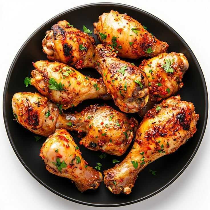 “Freshly marinated chicken and meat with spices, sauces, and herbs prepared for Easter cooking”